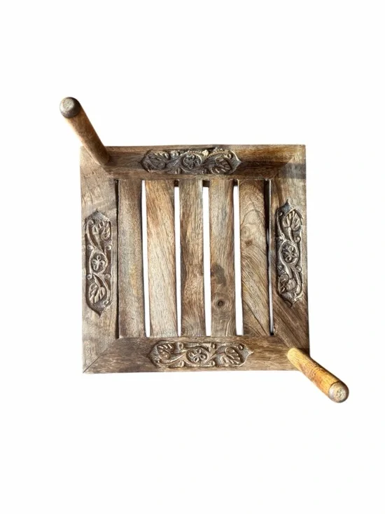 Carved Wooden Napkin Holder Fish Design 8x8 – Rustic Kitchen Organizer - Picture 4 of 6